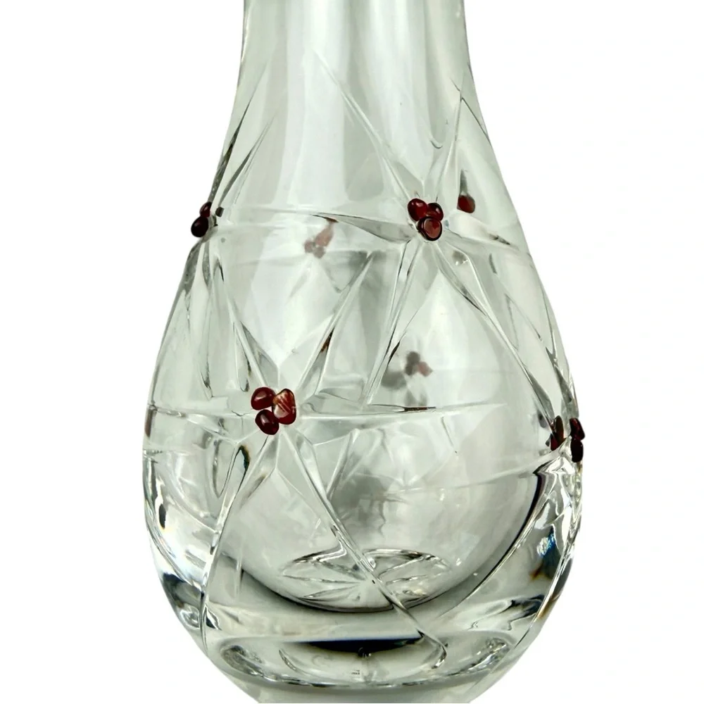 Vintage Ruckl Crystal Bohemian Starburst design Bud Vase.